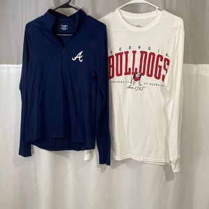 ATL Braves and GA Bulldogs long sleeve bundle